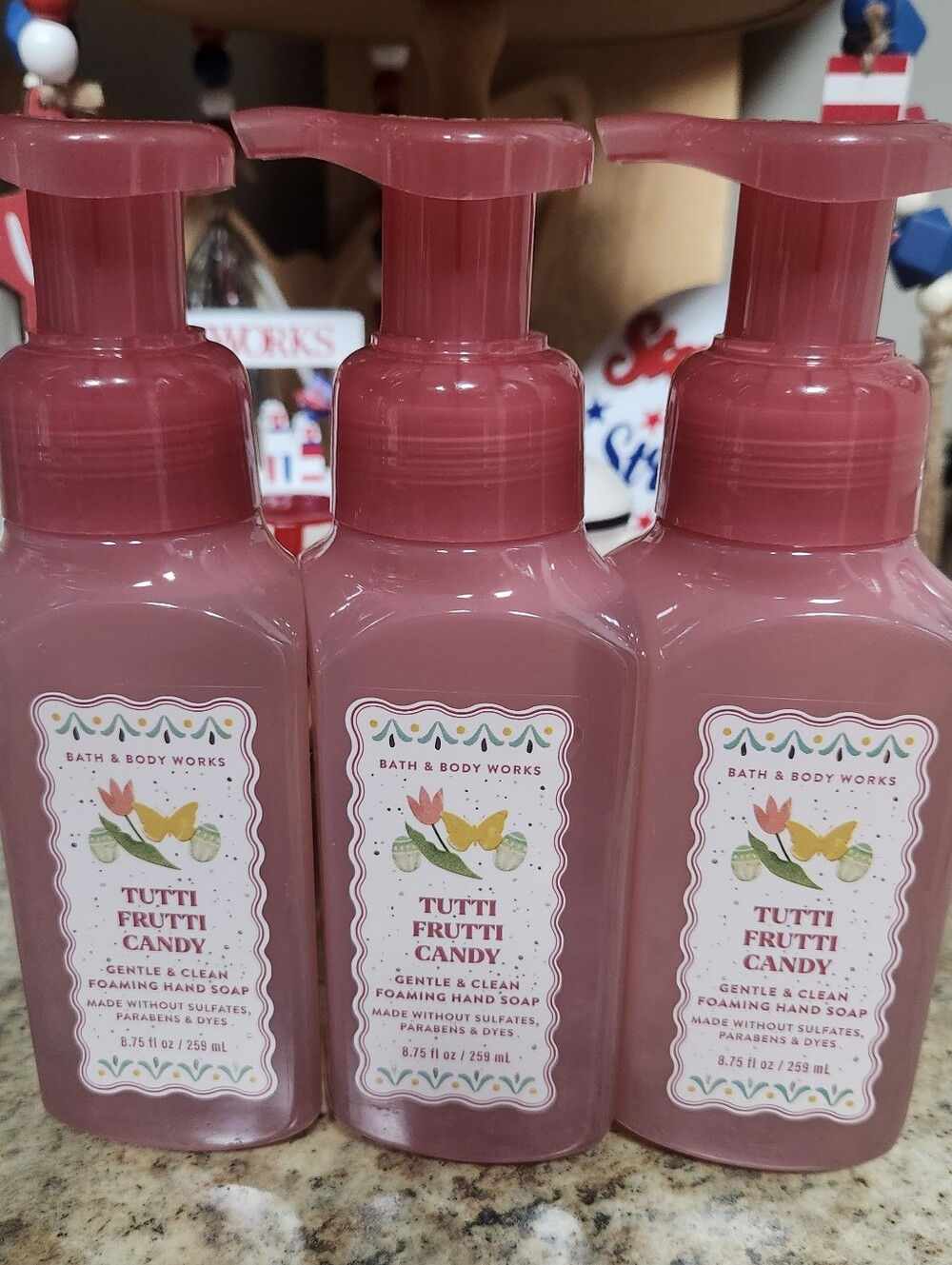 Bath and Body Works "Tutti Frutti Candy" Foaming Hand Soap Bundle of 3